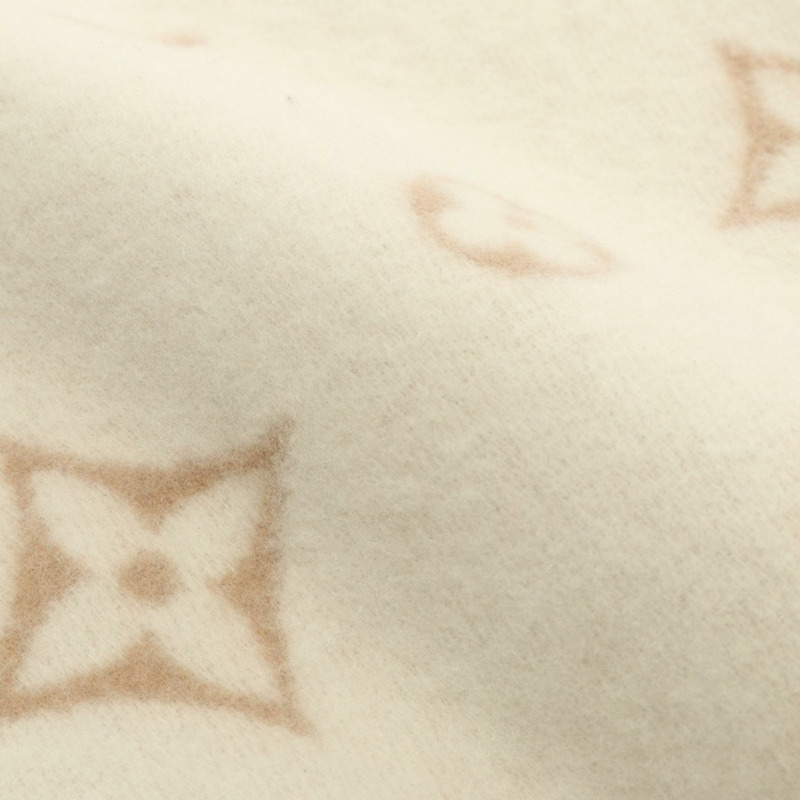 路易威登 Reykjavik 2.0 圍巾披肩羊絨白色米色二手-4