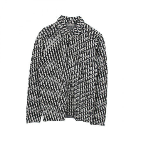 Dior Oblique 襯衫上衣 023M550AT099 純棉 黑色 海軍藍 米色 二手 男士 S 碼