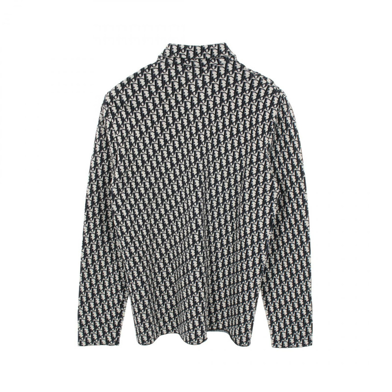 Dior Oblique 襯衫上衣 023M550AT099 純棉 黑色 海軍藍 米色 二手 男士 S 碼-1