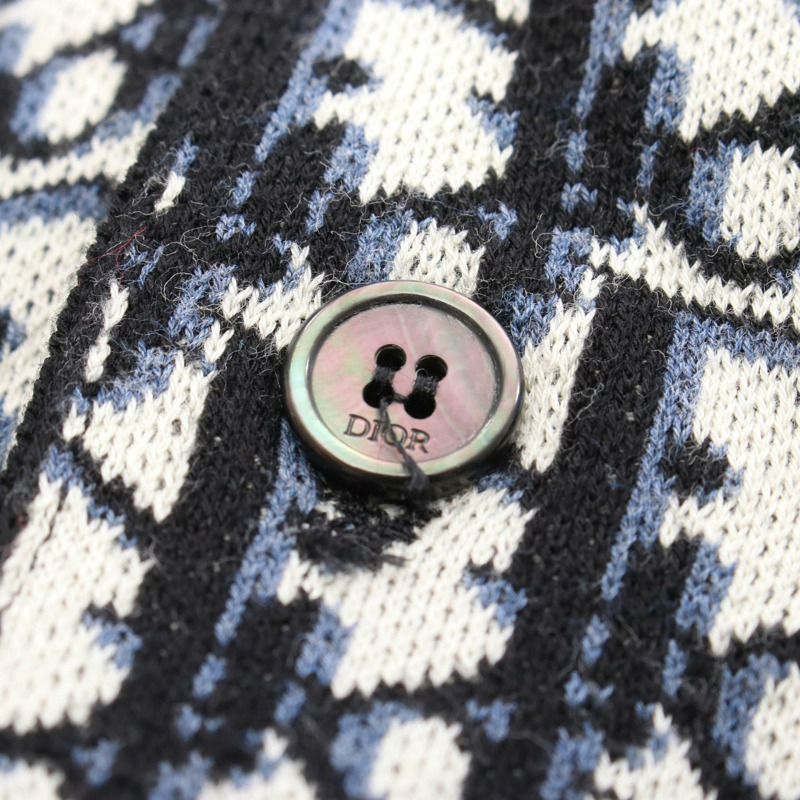 Dior Oblique 襯衫上衣 023M550AT099 純棉 黑色 海軍藍 米色 二手 男士 S 碼-6