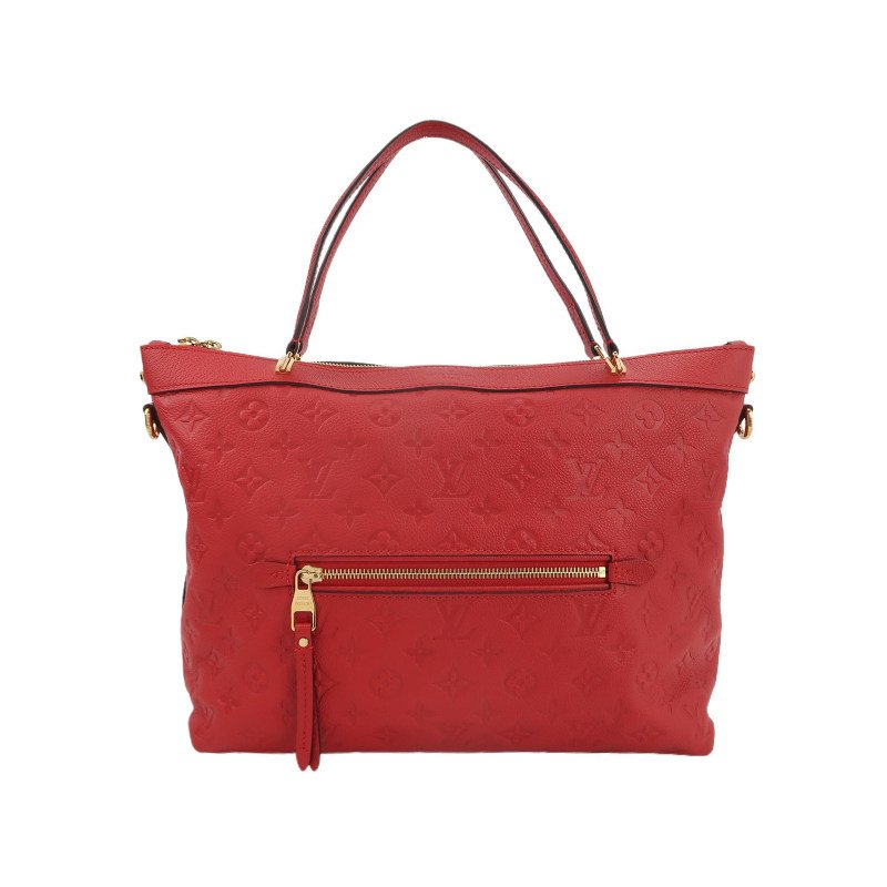 Louis Vuitton(LV)Bastille牛皮純色壓紋老花餃子包手提包-0