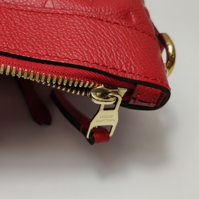 Louis Vuitton(LV)Bastille牛皮純色壓紋老花餃子包手提包-9