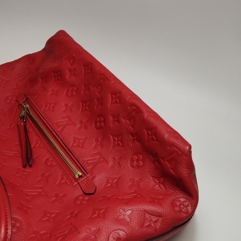 Louis Vuitton(LV)Bastille牛皮純色壓紋老花餃子包手提包-12