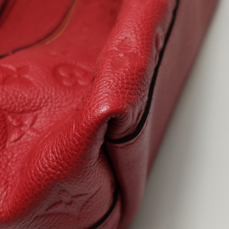 Louis Vuitton(LV)Bastille牛皮純色壓紋老花餃子包手提包-14