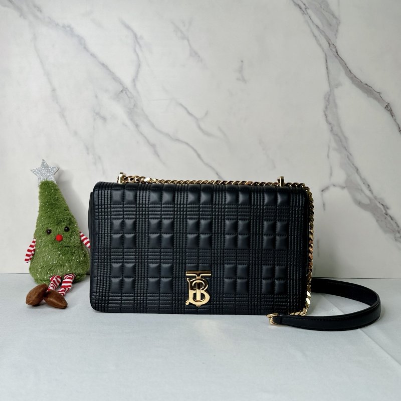 BURBERRY Lola中款格紋鏈包-0