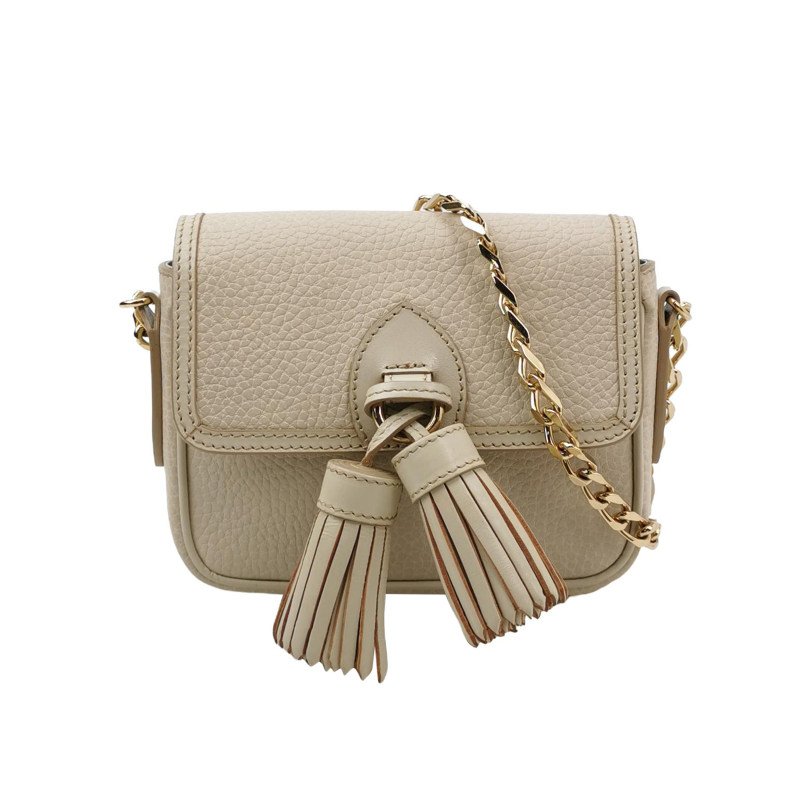 Burberry牛皮純色流蘇鏈條包斜挎包-0