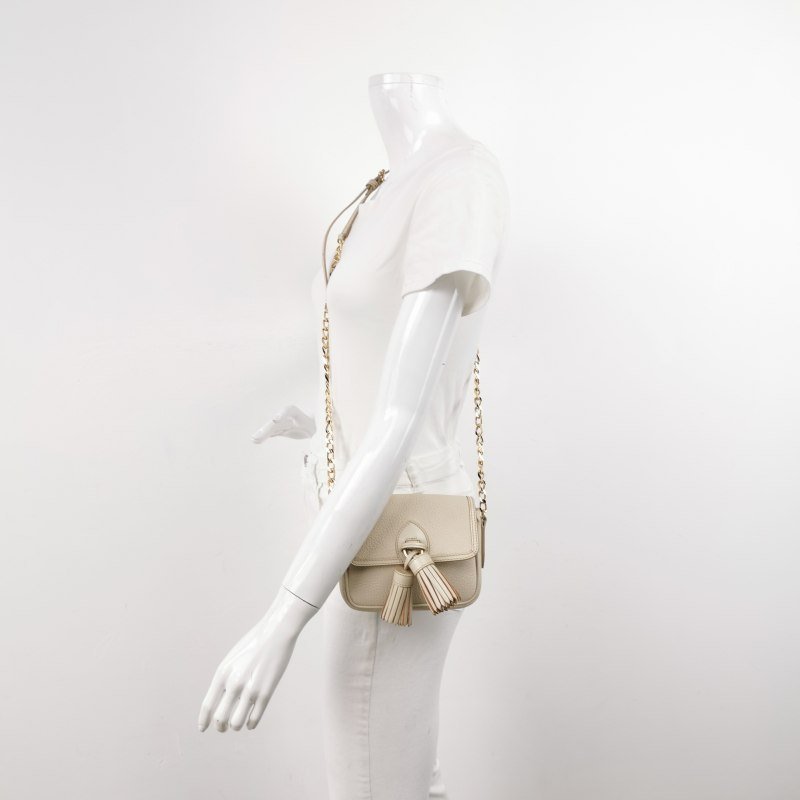 Burberry牛皮純色流蘇鏈條包斜挎包-1