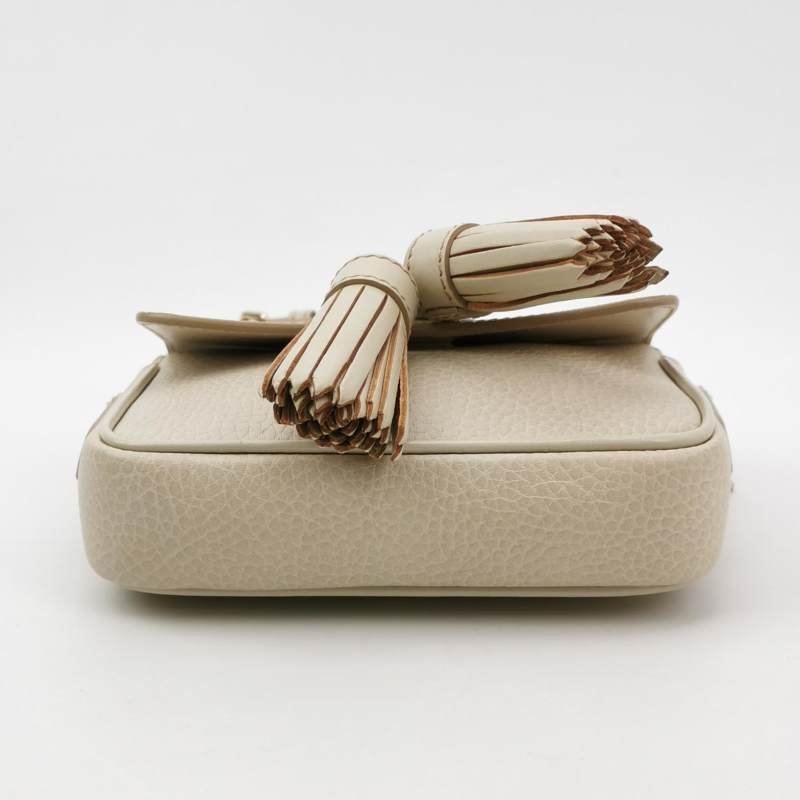 Burberry牛皮純色流蘇鏈條包斜挎包-5