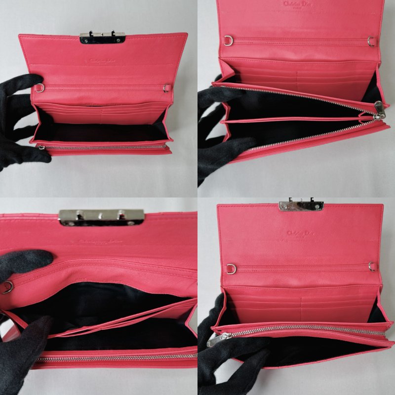 DIOR 粉色鏈帶長夾-3