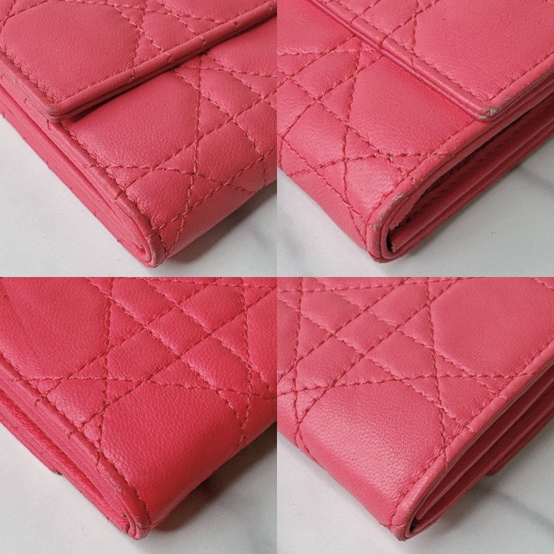 DIOR 粉色鏈帶長夾-7