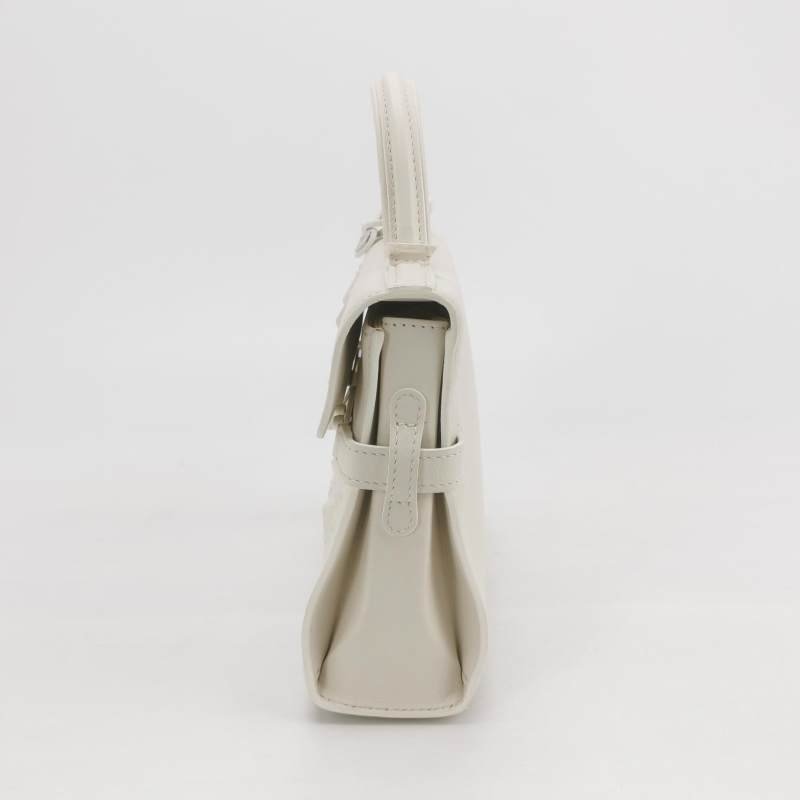 Delvaux Tempete小號牛皮純色浮雕圖騰T形翻蓋手提包單肩包-2