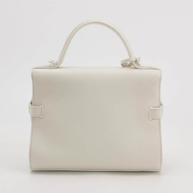 Delvaux Tempete小號牛皮純色浮雕圖騰T形翻蓋手提包單肩包-4