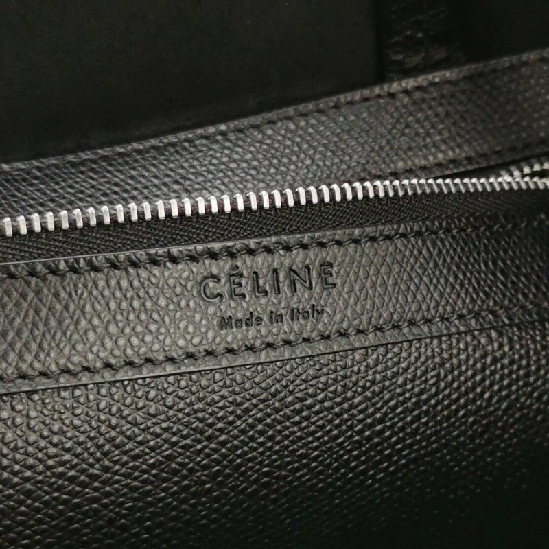 Celine Cabas牛皮純色字母logo斜挎包單肩包-7