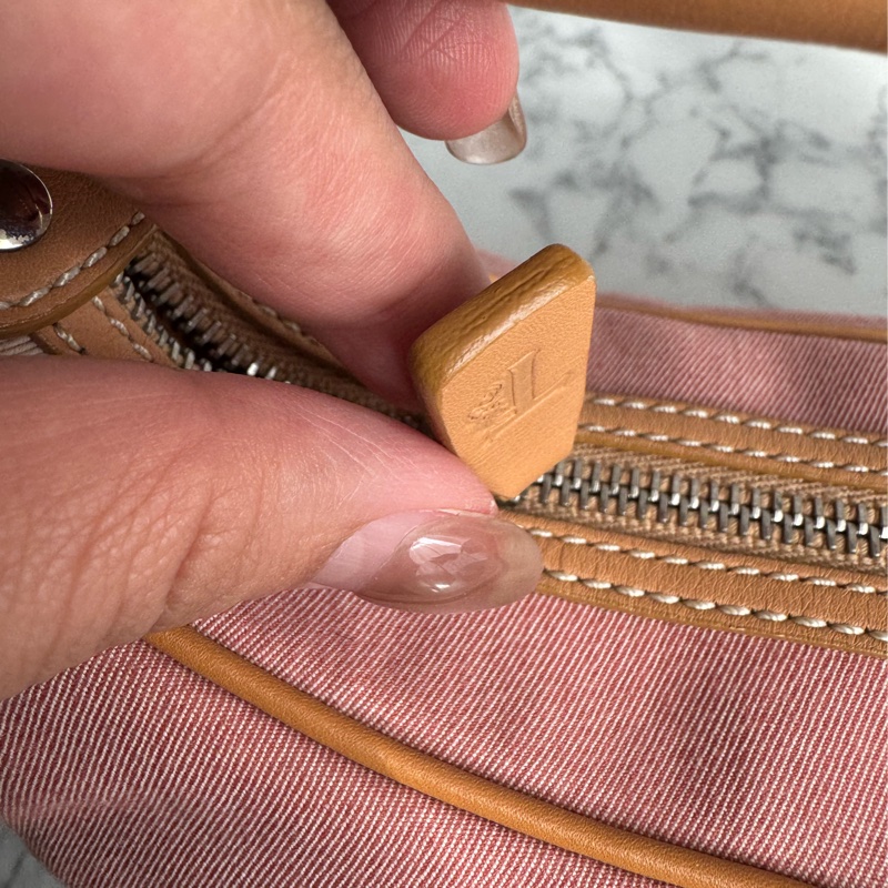 TOD’S粉色帆布/咖皮革手提包-21