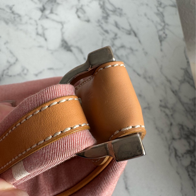 TOD’S粉色帆布/咖皮革手提包-24