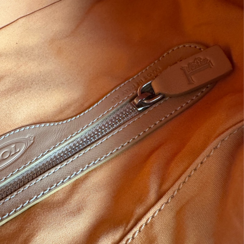 TOD’S粉色帆布/咖皮革手提包-29