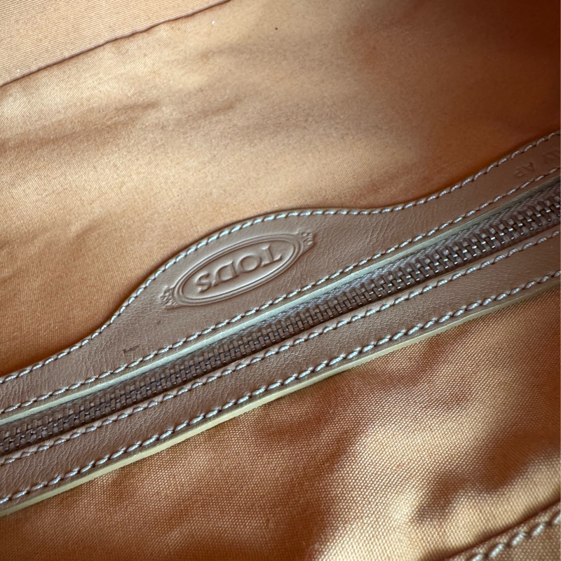 TOD’S粉色帆布/咖皮革手提包-30