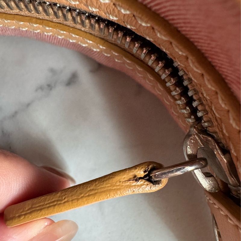 TOD’S粉色帆布/咖皮革手提包-34