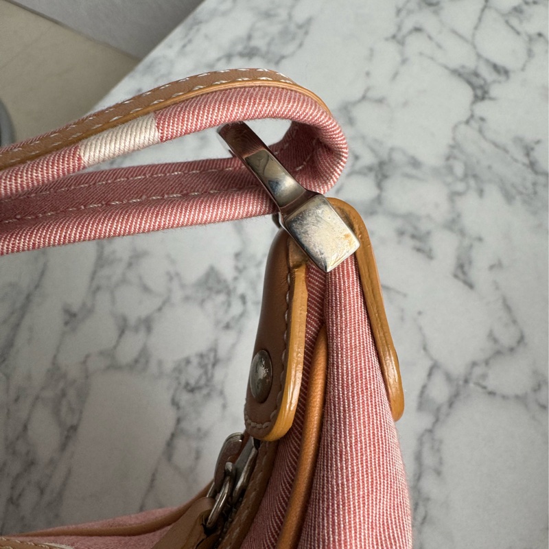 TOD’S粉色帆布/咖皮革手提包-38