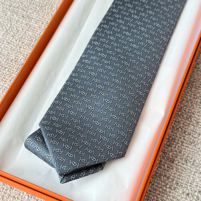 Hermes 男裝灰藍色領帶 領呔-1