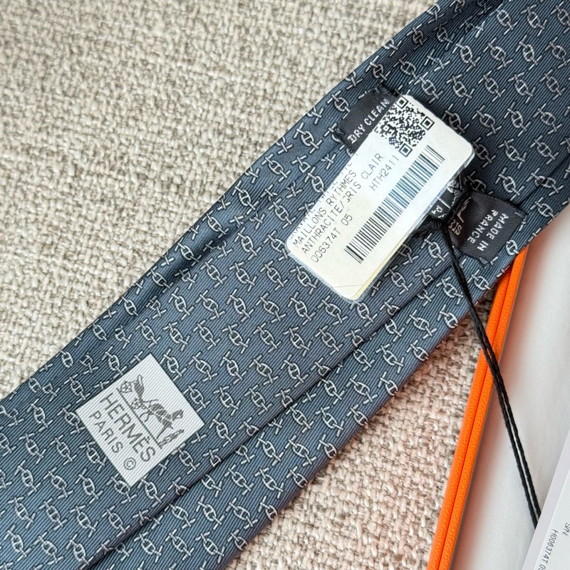 Hermes 男裝灰藍色領帶 領呔-4