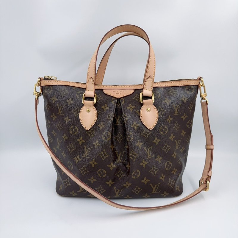 LV原花抓皺PALERMO PM手提肩背包M40145-1