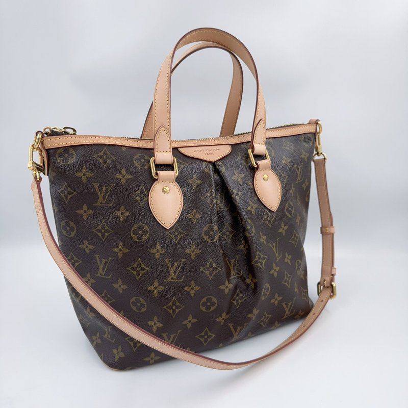 LV原花抓皺PALERMO PM手提肩背包M40145-2