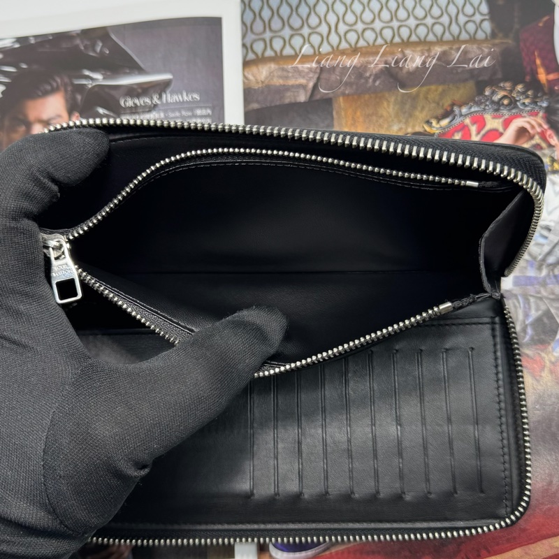 LOUIS VUITTON LV Damier Graphite 迷彩拉鍊黑色長夾-7