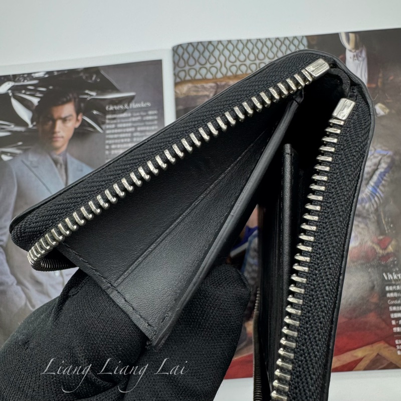LOUIS VUITTON LV Damier Graphite 迷彩拉鍊黑色長夾-9