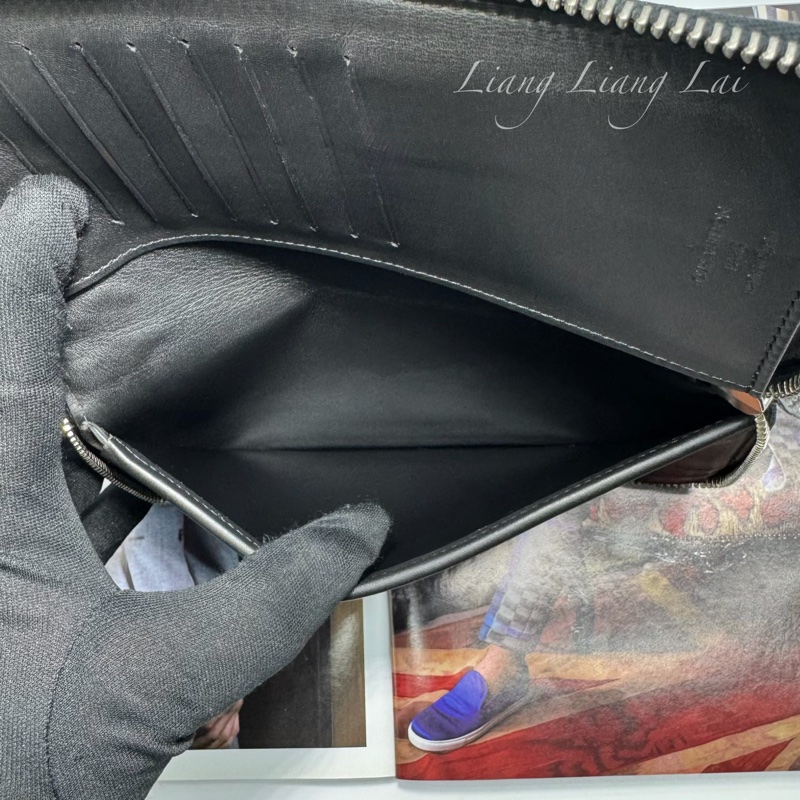 LOUIS VUITTON LV Damier Graphite 迷彩拉鍊黑色長夾-10