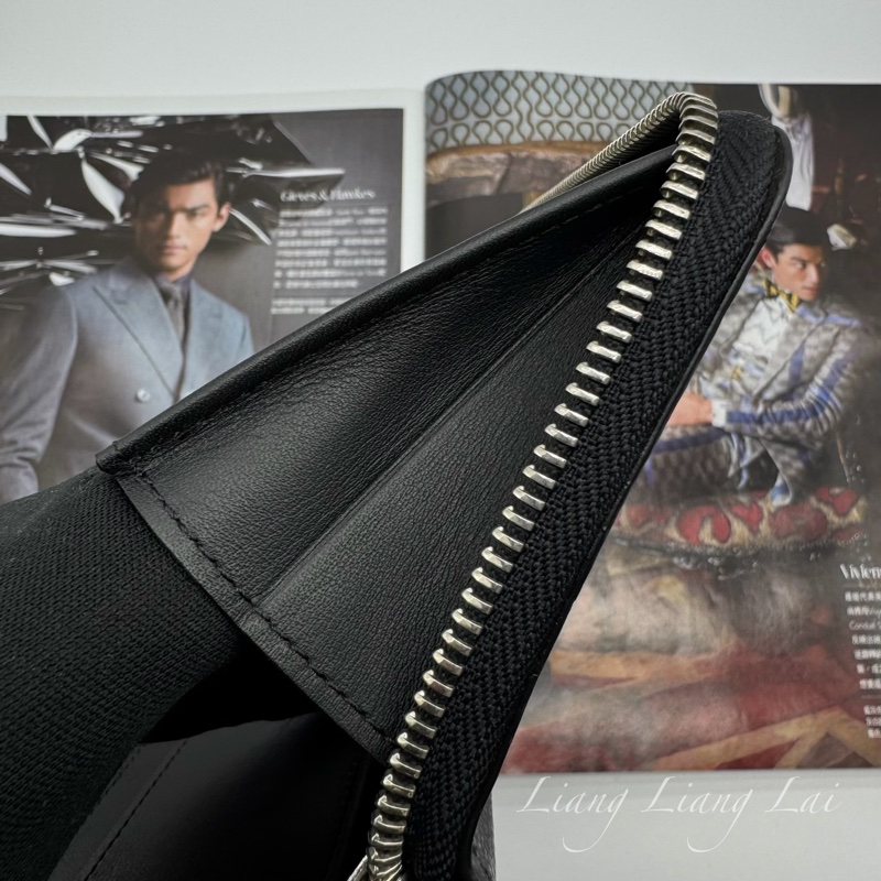 LOUIS VUITTON LV Damier Graphite 迷彩拉鍊黑色長夾-13