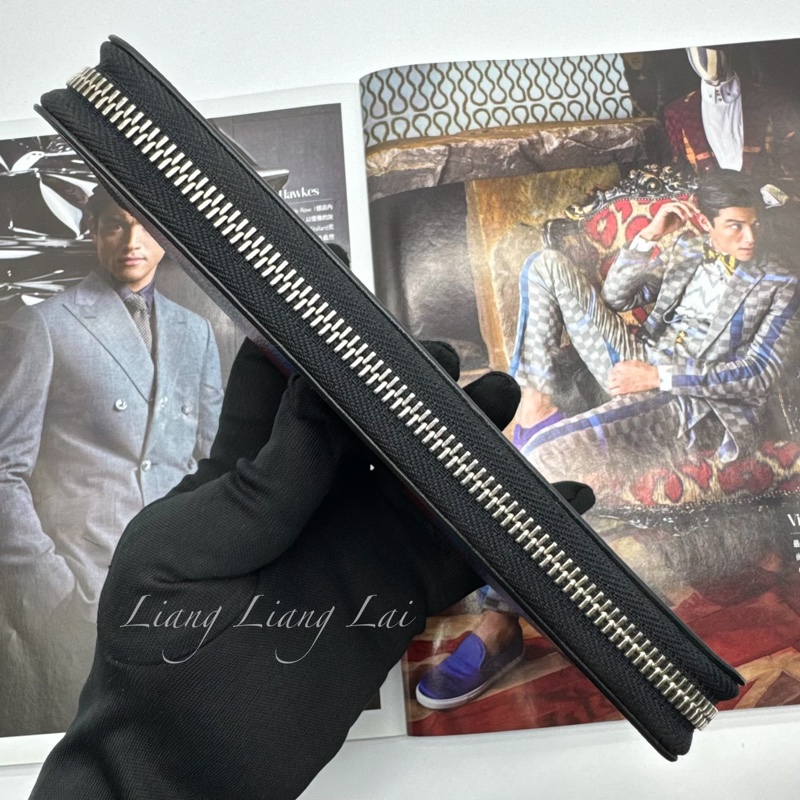 LOUIS VUITTON LV Damier Graphite 迷彩拉鍊黑色長夾-17