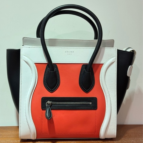 CELINE Micro Luggage 白色/黑色/紅色 牛皮