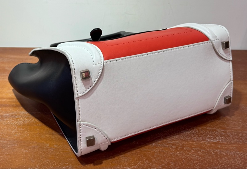 CELINE Micro Luggage 白色/黑色/紅色 牛皮-8