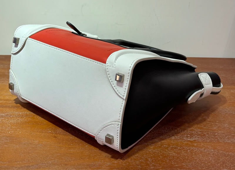 CELINE Micro Luggage 白色/黑色/紅色 牛皮-9