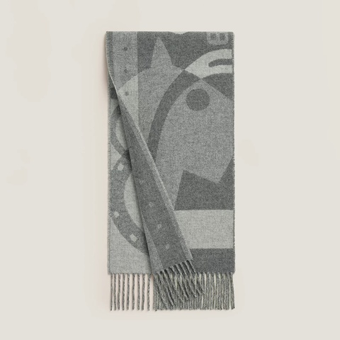 Hermes 男裝淺灰色圍巾 頸巾