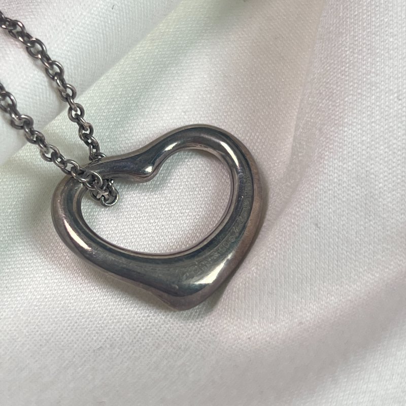 TIFFANY & CO 925純銀中空心形吊墜頸鏈 日本中古二手Vintage-1