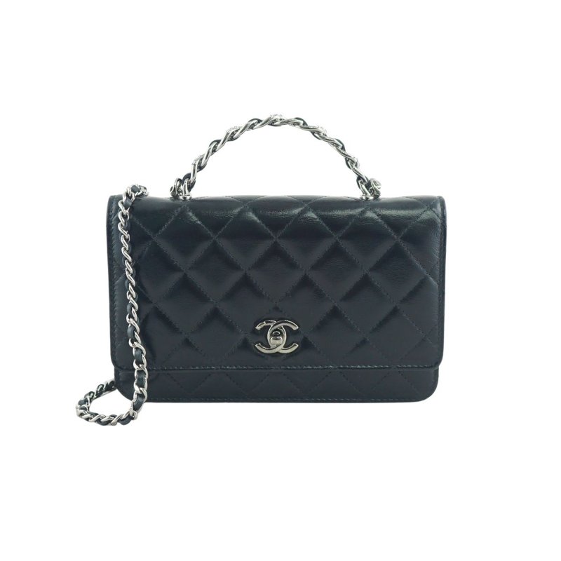 CHANEL 香奈兒 水鑽手柄鍊帶皮夾 WOC 斜背包 肩背包(芯片款/附購證)-0