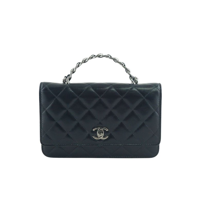 CHANEL 香奈兒 水鑽手柄鍊帶皮夾 WOC 斜背包 肩背包(芯片款/附購證)-4