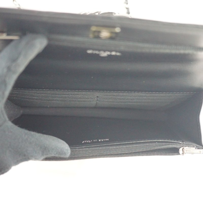 CHANEL 香奈兒 水鑽手柄鍊帶皮夾 WOC 斜背包 肩背包(芯片款/附購證)-12