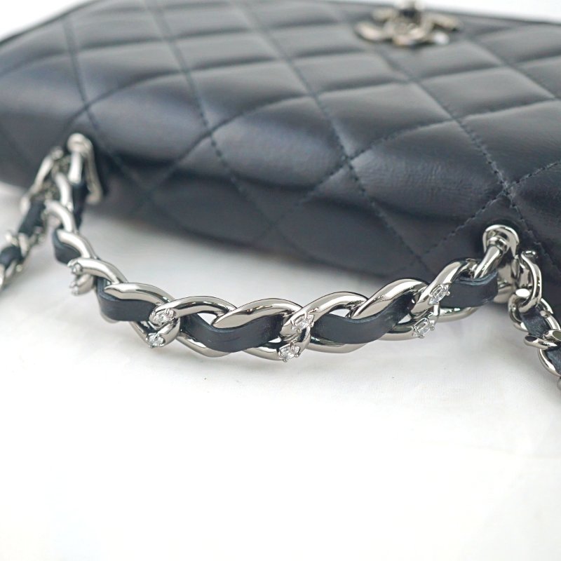 CHANEL 香奈兒 水鑽手柄鍊帶皮夾 WOC 斜背包 肩背包(芯片款/附購證)-18