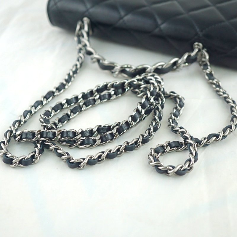 CHANEL 香奈兒 水鑽手柄鍊帶皮夾 WOC 斜背包 肩背包(芯片款/附購證)-19