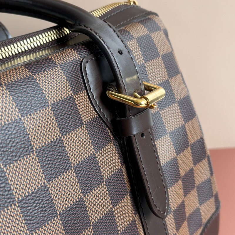 ::LOUIS VUITTON:: LV N52000 BERKELEY 咖啡色棋盤格手提包 波士頓包-8
