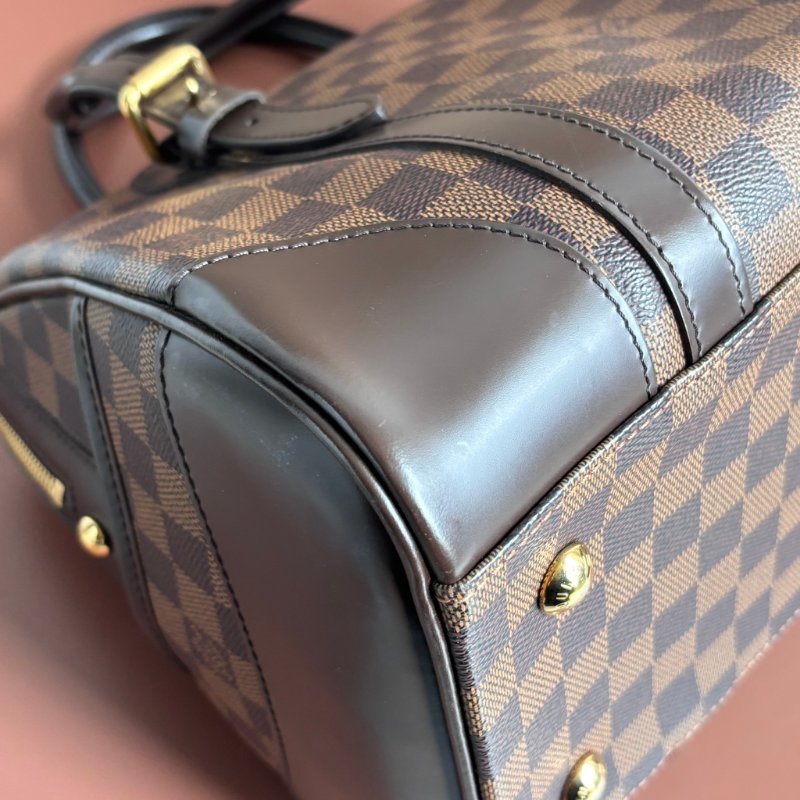 ::LOUIS VUITTON:: LV N52000 BERKELEY 咖啡色棋盤格手提包 波士頓包-10