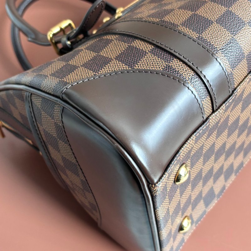 ::LOUIS VUITTON:: LV N52000 BERKELEY 咖啡色棋盤格手提包 波士頓包-12