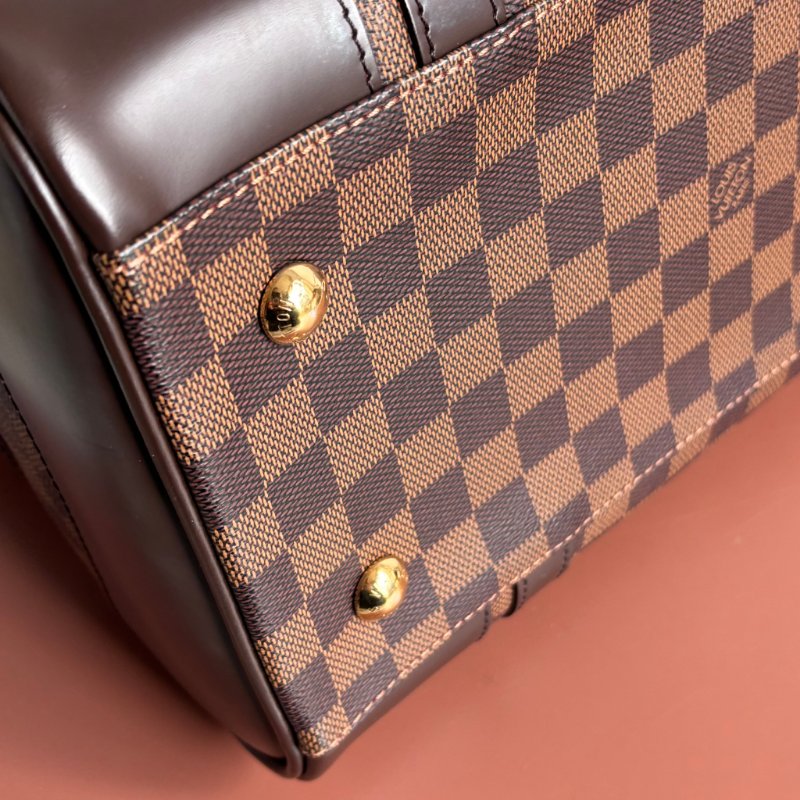 ::LOUIS VUITTON:: LV N52000 BERKELEY 咖啡色棋盤格手提包 波士頓包-13