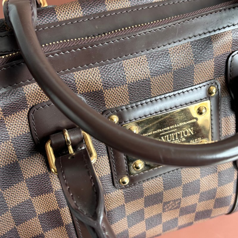 ::LOUIS VUITTON:: LV N52000 BERKELEY 咖啡色棋盤格手提包 波士頓包-16