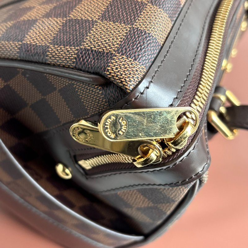 ::LOUIS VUITTON:: LV N52000 BERKELEY 咖啡色棋盤格手提包 波士頓包-22