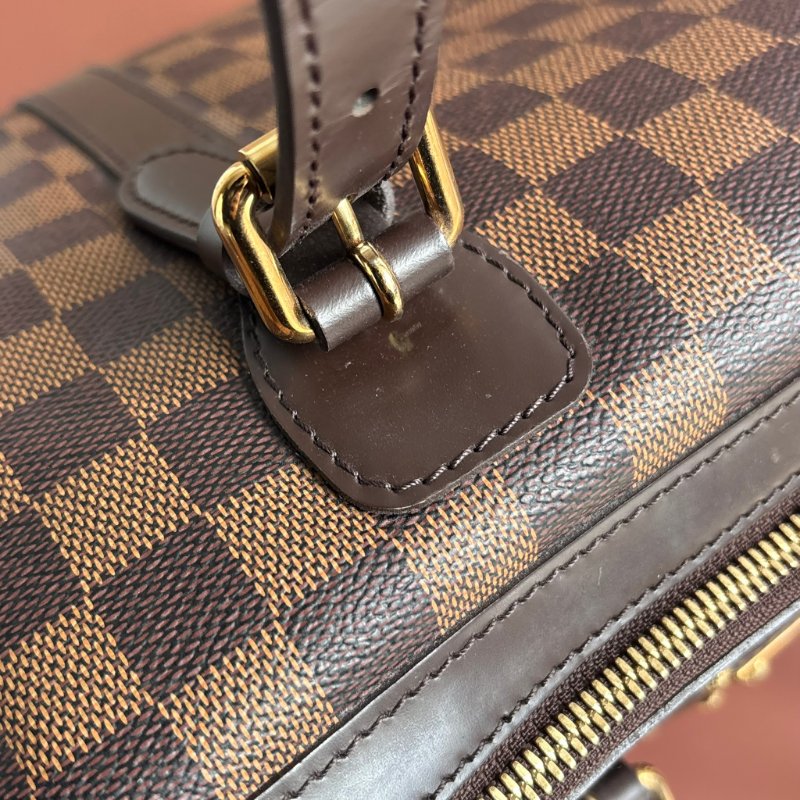 ::LOUIS VUITTON:: LV N52000 BERKELEY 咖啡色棋盤格手提包 波士頓包-25