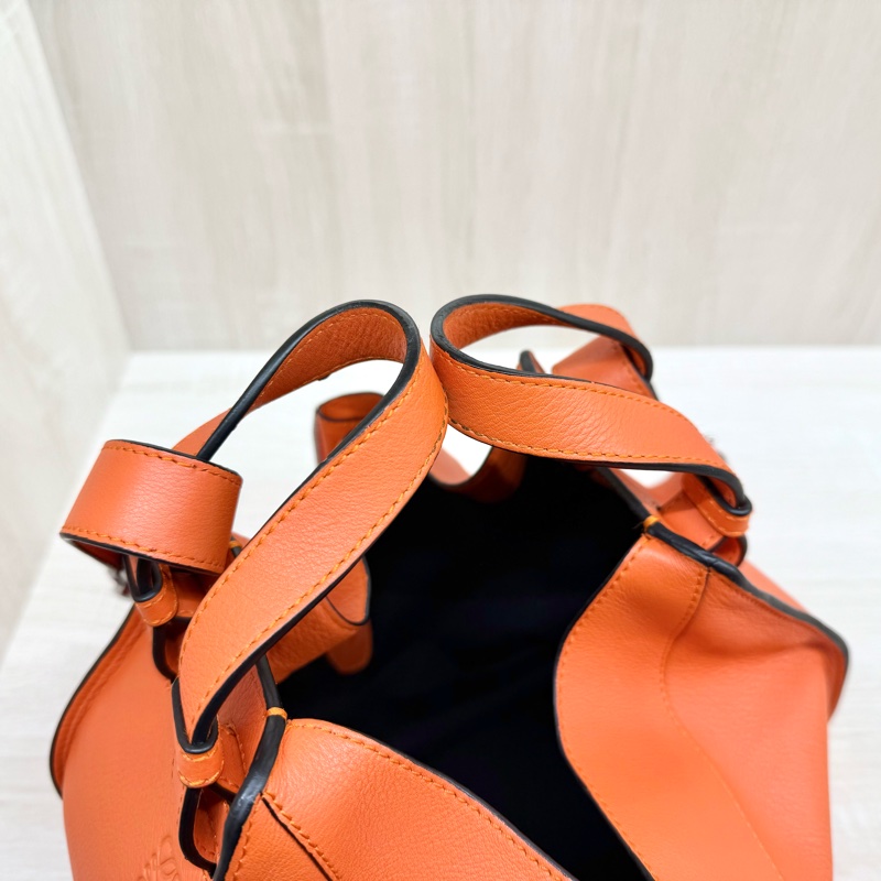 LOEWE橘色牛皮小號吊床包Hammock-9